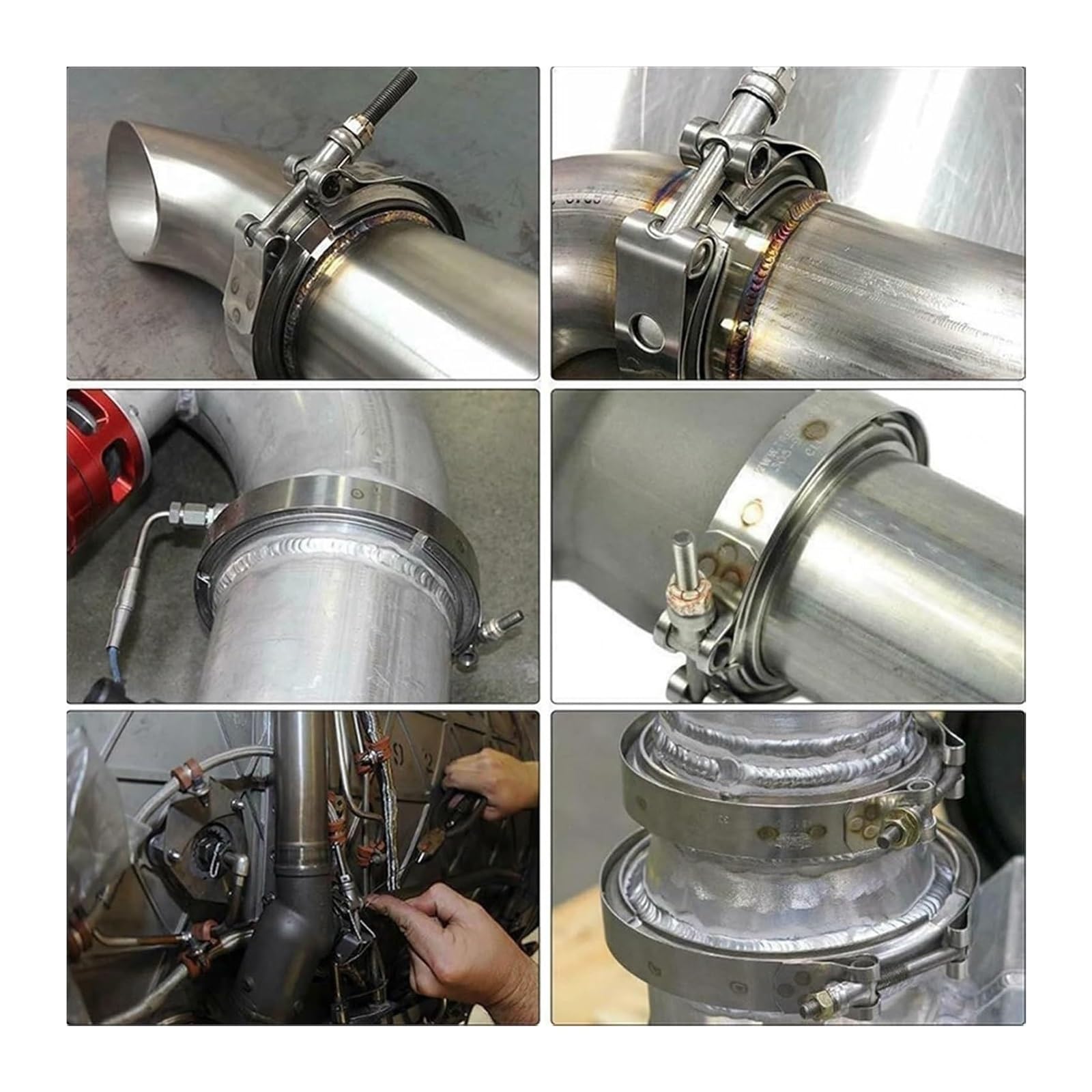 Fascette per tubi flessibili, Kit Flangia Turbo In Acciaio Inossidabile 304 Con Morsetto A Fascia A V Da 1,5-6 Pollici