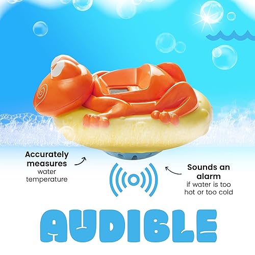 Miniatura 4 de Aquatopia Termómetro de baño para bebé, juguete flotante con alarma audible digital, termómetro de agua para bebés para temperatura del baño, lindos