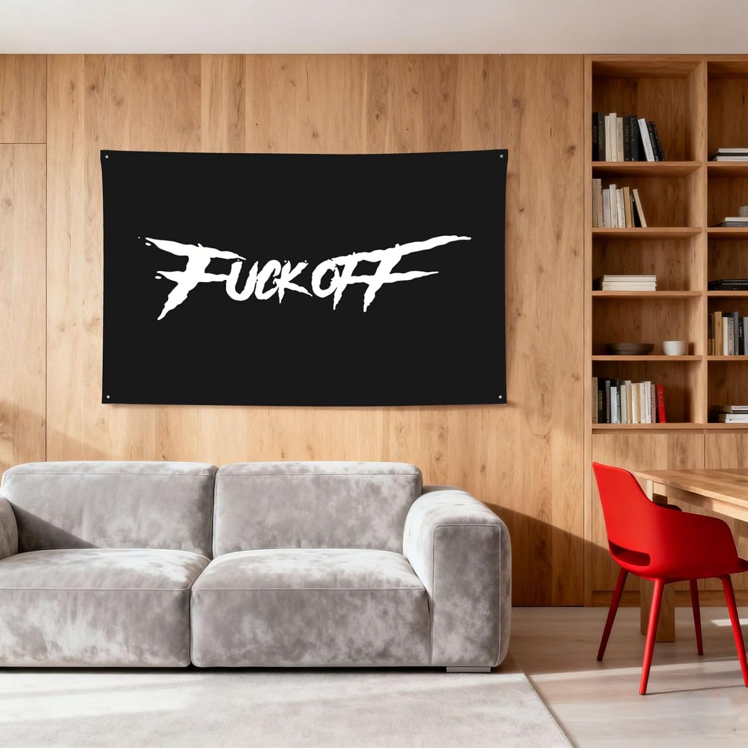 Fuck Off Flag Poster Durable Wall Banner with 4 Brass Grommets 4x6 Ft Tapestry for Indoor & Outdoor Decor, Perfect for Home,Porch,Garden,Yard image 3