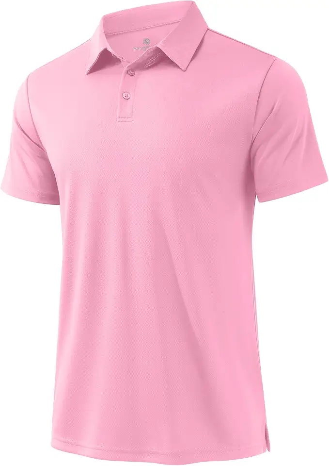 PINSPARK Mens Golf Shirt 3 Buttons Quick Dry Polo Shirts for Men Short Sleeve Casual Stylish Collared Polo Shirts