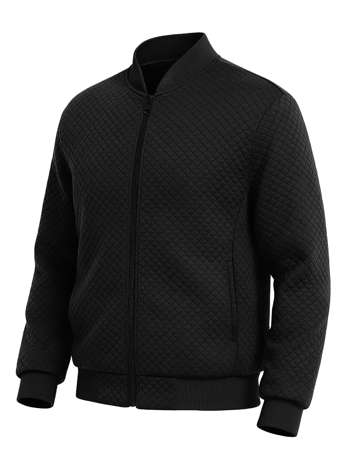 Mens Quilted Sweatshirt 2026 Casual Stylish Bomber Jacket Versatile Outfit S-2XL