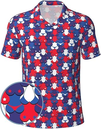 Golf Shirts for Men, Funny Golf Polo Moisture Wicking Dry Fit Short Sleeve