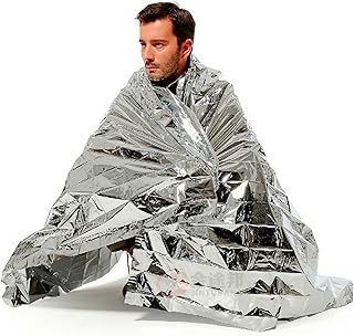 Generisch Outdoor-Decke – Notfalldecke aus Aluminiumfolie, wärmeisolierende Decken, tragbare Outdoor-Campingausrüstung, Wander-Reisedecke | Kompakte Decke für den Notfall-seinsatz im Freien