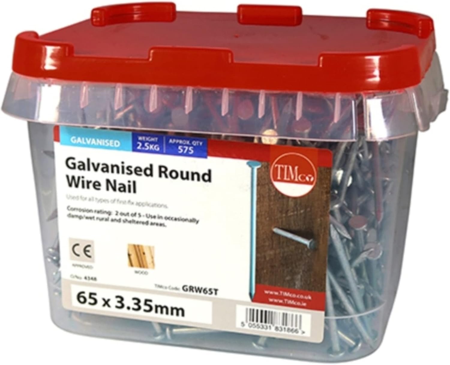Round Wire Nails - Galvanised (Size 75 x 3.75-2.5 Kilograms)