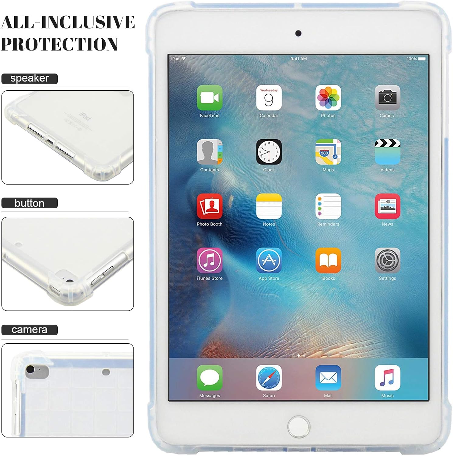 Dteck for Apple iPad mini 5th Gen, Mini 4/3/2/1 (7.9 Inch) Slim Clear Case, Shock-Absorbing Soft TPU Protective Lightweight Thin Transparent Tablet Back Cover with Reinforced Corners, Crystal image 2