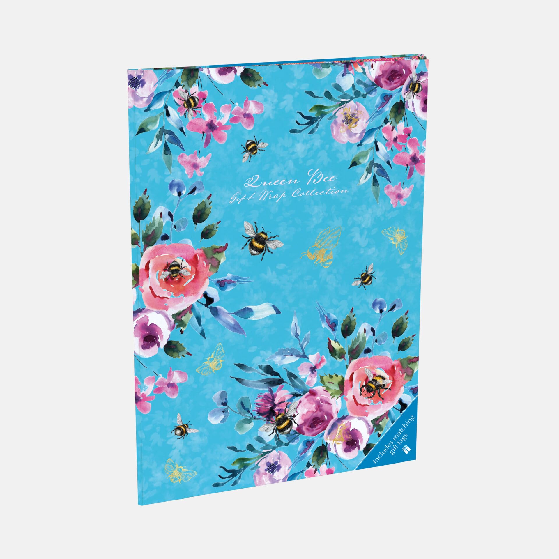 Gifted Stationery Company Gift Wrap Collection – 10 Premium Decorative Wrapping Sheets & 22 Matching Gift Tags – Gift Wrap Book for All Occasions (Queen Bee)