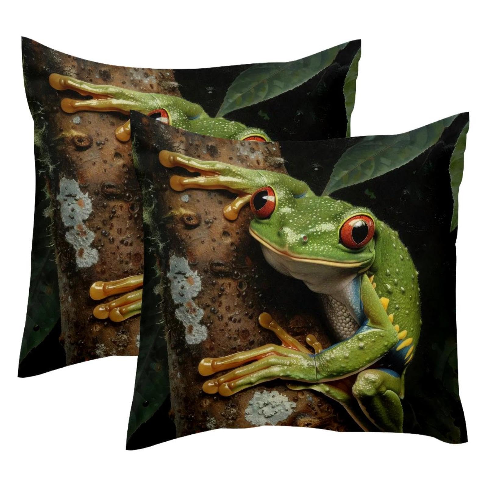 Housse de coussin grenouille velours doux pour une ambiance sereine
