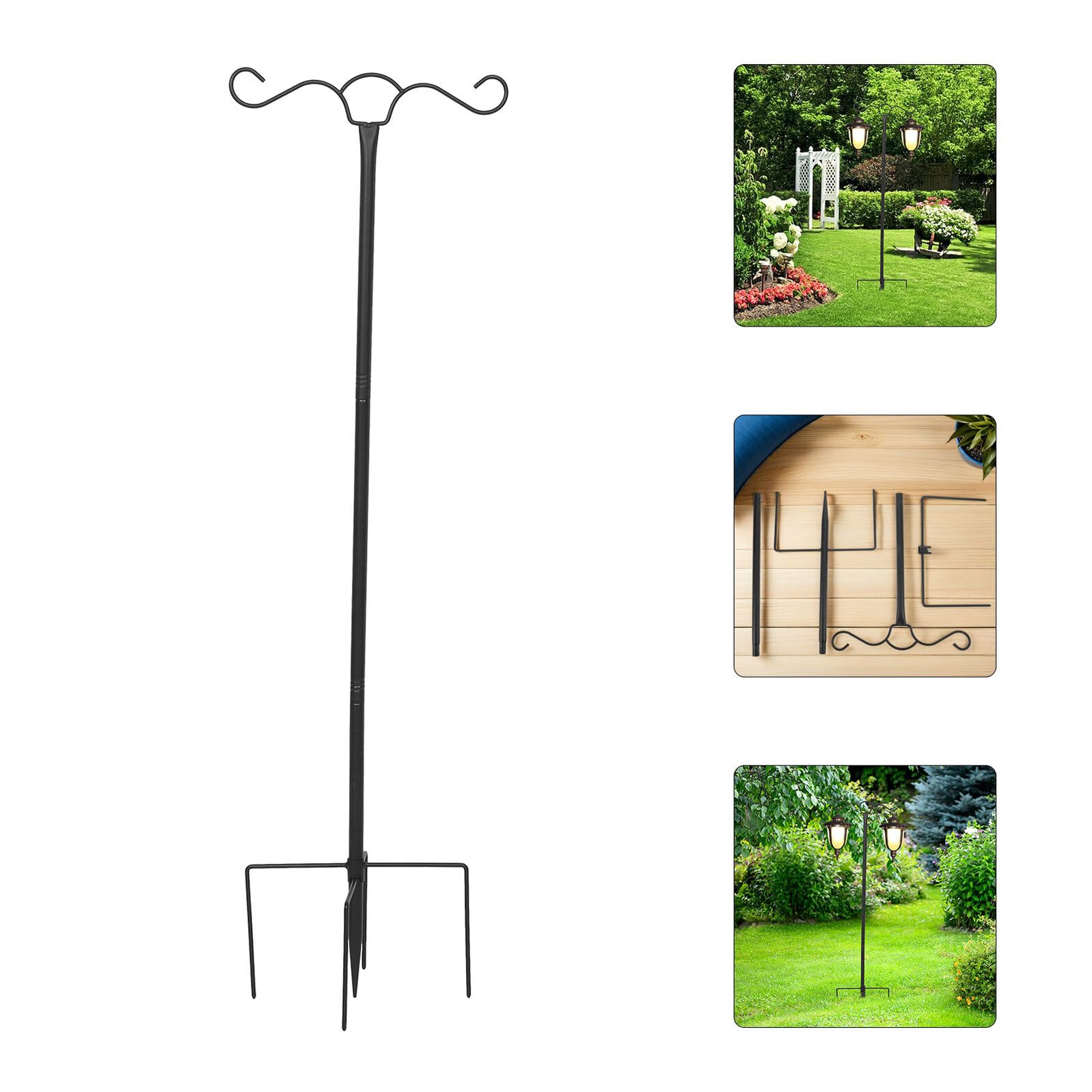 Luci da Giardino con Doppio Gancio Resistente Metallo Verniciato Antintemperie Supporto Robusto per Mangiatoie Uccelli e Fioriere da Esterno Base Stabile Artigli per Cortile e