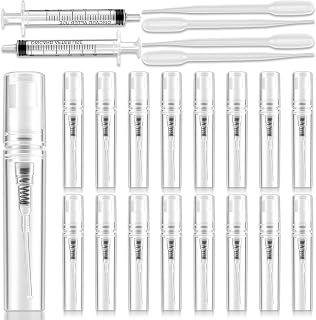 16 Pcs 3ml Mini Spray Bottles with 6 Accessories (4 Plastic Droppers + 2 Syringes) - Refillable Travel Perfume Bottles, Small Empty Atomizer for Essential Oils, Fine Mist Portable Perfume Sample Kit