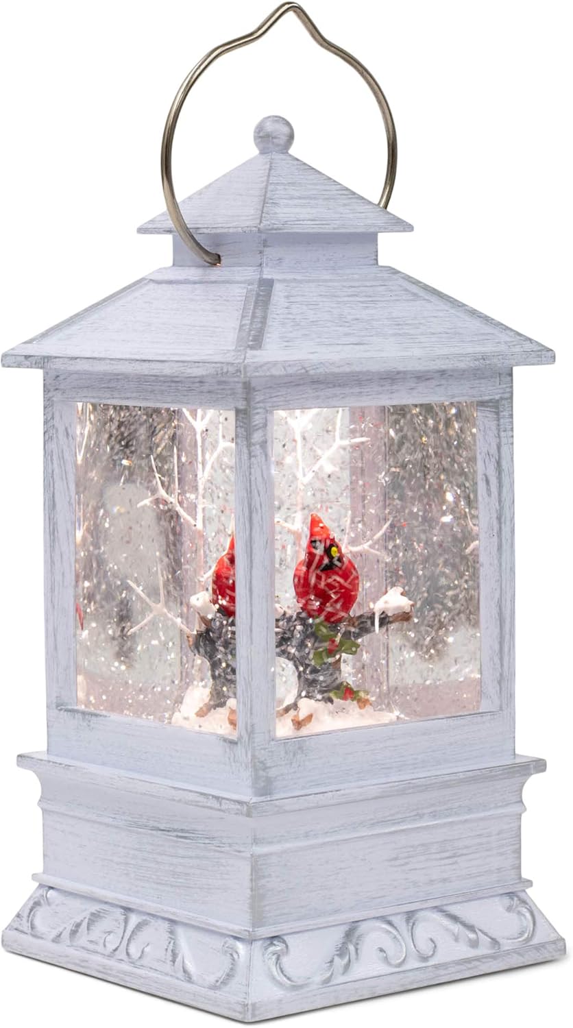 Roman 133510 Led Swirl Lantern Cardinal Tree, 8.5 inch, Grey