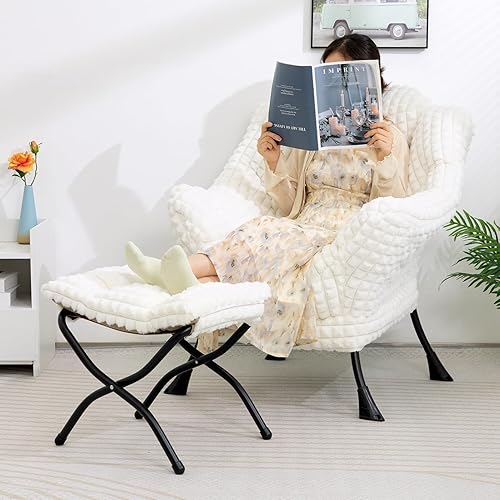 Miniatura 62 de HollyHOME Taburete reposapiés plegable de 15 pulgadas de alto, otomano plegable pequeño tapizado, taburete acolchado para sofá para silla perezosa,