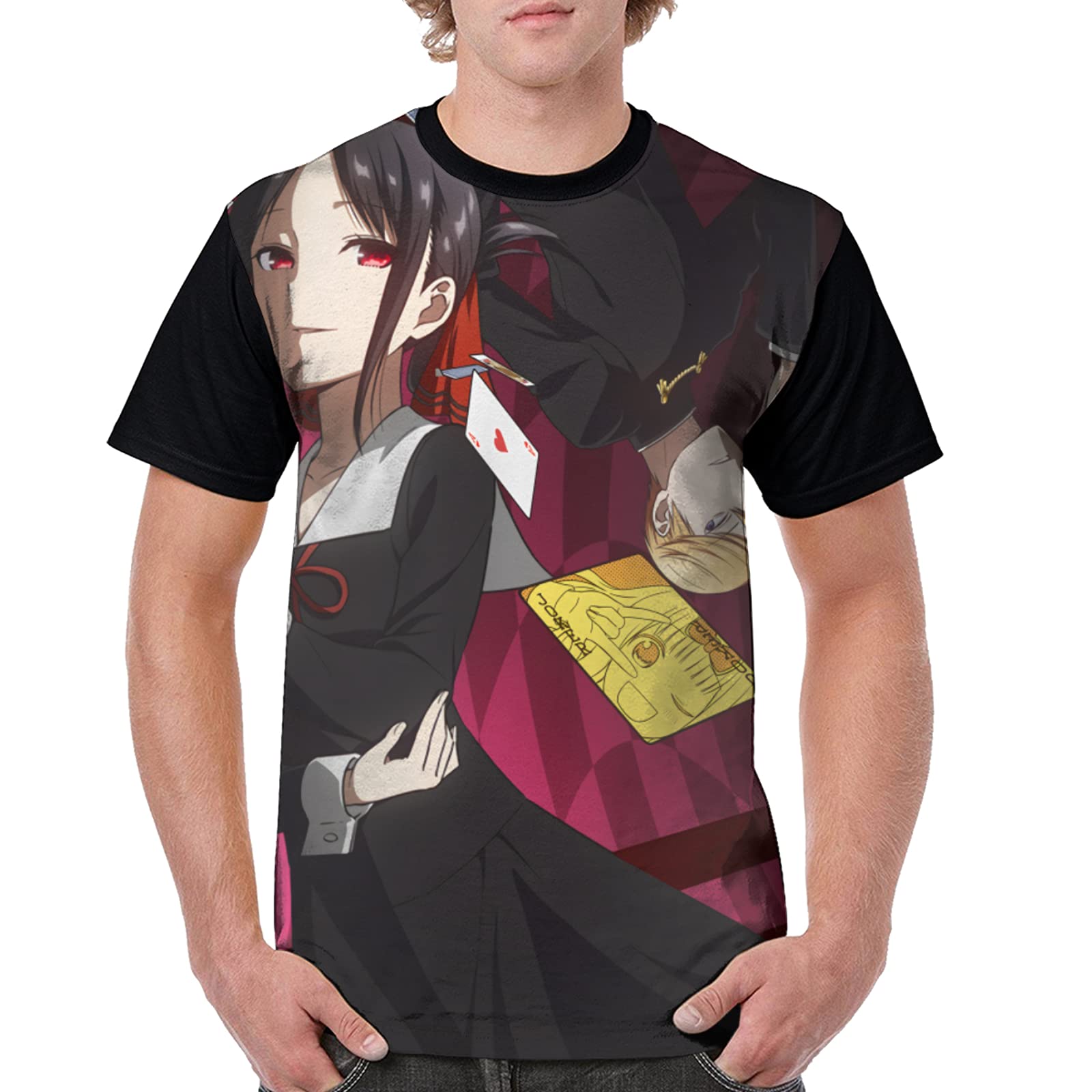 CseCas U Kaguya sama wa kokurasetai Kaguya-sama Love is War Men's Short Sleeve T-Shirt Front Print， T-Shirts