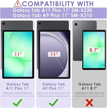 DETUOSI Shockproof Case for Samsung Galaxy Tab A11+ Plus / A9+ 11 Inch