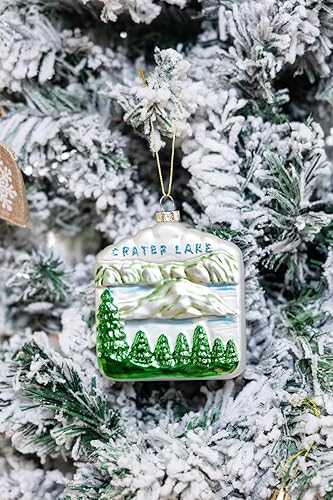 Miniatura 4 de Adorno de Navidad del Parque Nacional del Lago del Cráter de Oregón de vidrio