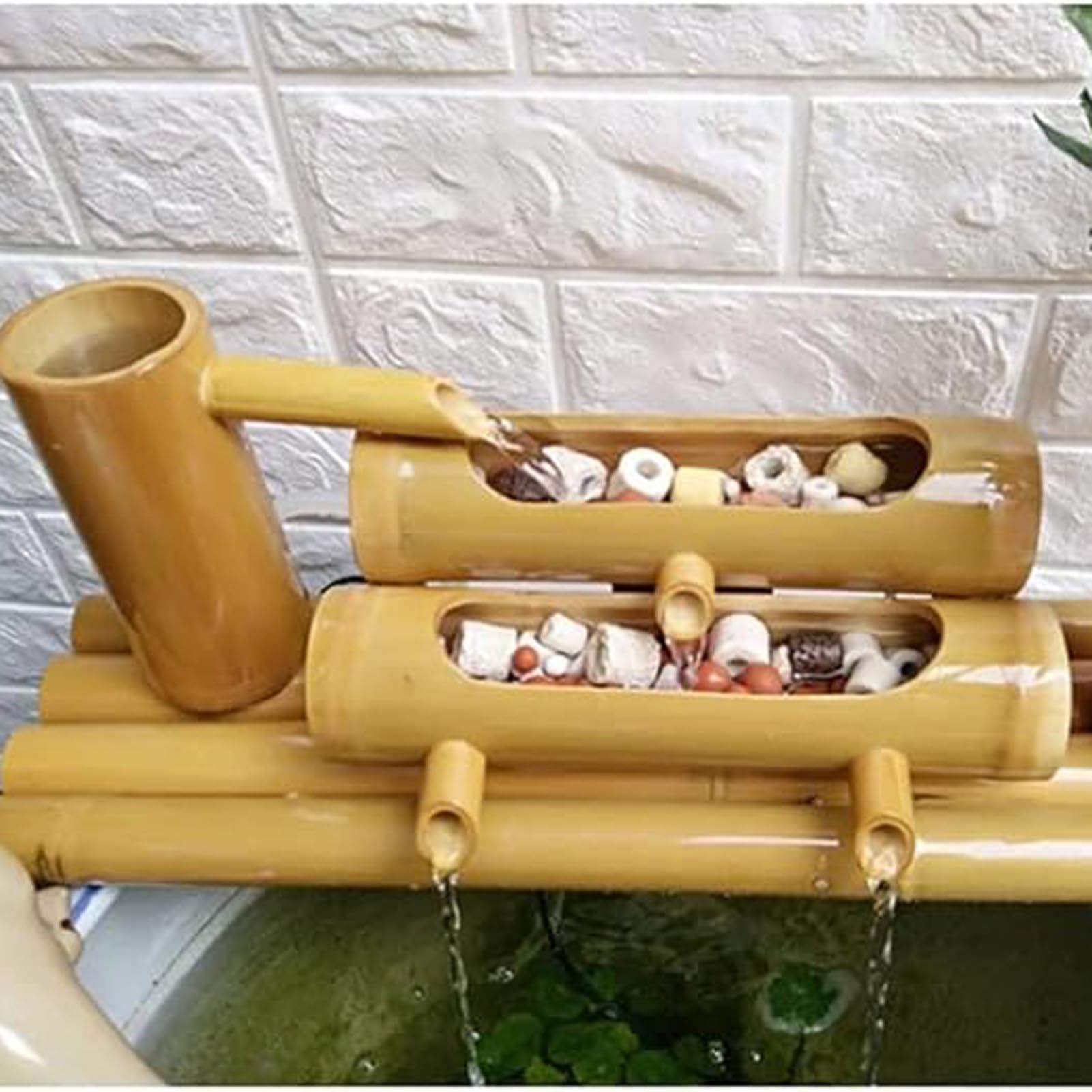 asdchZen Handmade Bamboo Fountain, Freestanding Zen Feng Shui Water Feature, Circulating Water Ornament, Fish Tank Water Circulation Ornaments, For Pond, Yard, Garden, Patio, 28In,28in(70cm)