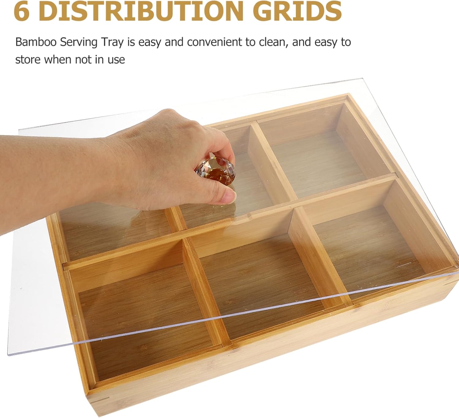 Kichvoe Snack Serving Tray with Lid Decorative Fruit and Cookie Platter Compartment Design for Easy Organization and Easy to Clean for Home Parties and Gatherings