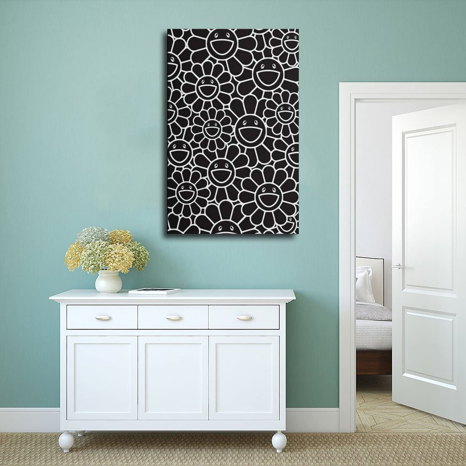 Amazon.com: ZXER Takashi Murakami Black Sun Flower Art Poster
