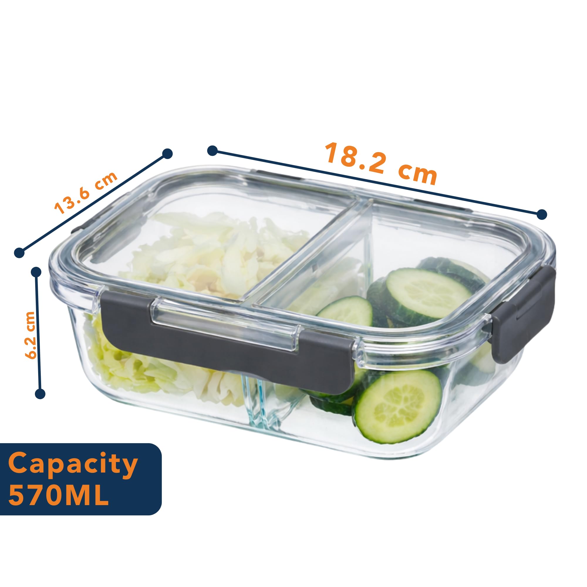 Glass Lunch Box - Leakproof & BPA Free -2