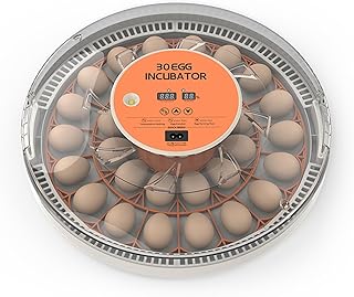30 Eggs Incubator with Automatic Egg Turning LED Candler Light Auto Temperature Control Transparent Cover for Kids STEM Learning Egg Hatcher Machine with 95% Hatch Rate