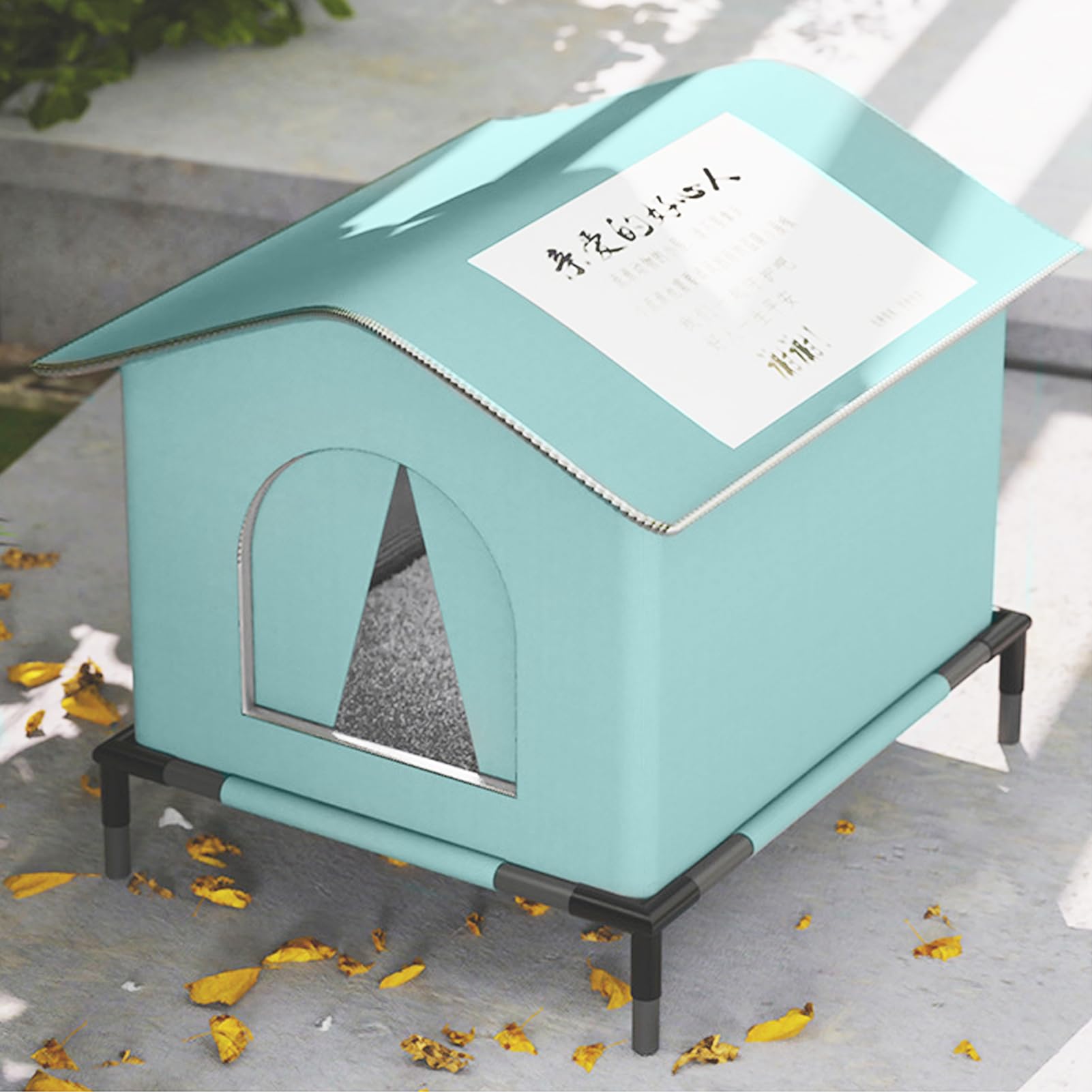 SHÉLIERA DE Cat Outdoor - ISOLURE Esterno Casa Di Gatto | Tenda Per | Animali Domestici Impermeabile per Freddo Animale Confortevole con Tappeto A Persiane per Uso Giardino, Grotta