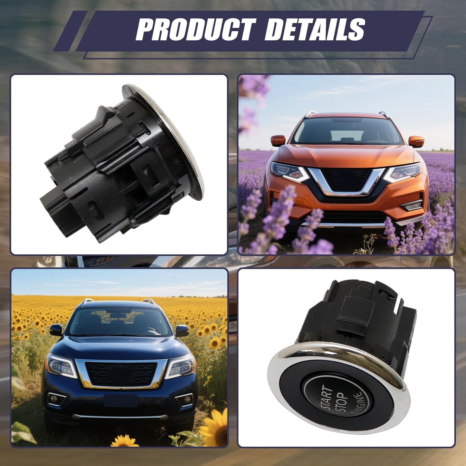Engine Ignition Start-Stop Switch Button 285903JA0A fit for Nissan Altima Maxima Murano Qashqai Titan Pathfinder Rogue X-Trail 2013-2020 fit for BMW X3 F25 2011-2013 Switch Start-Stop Button