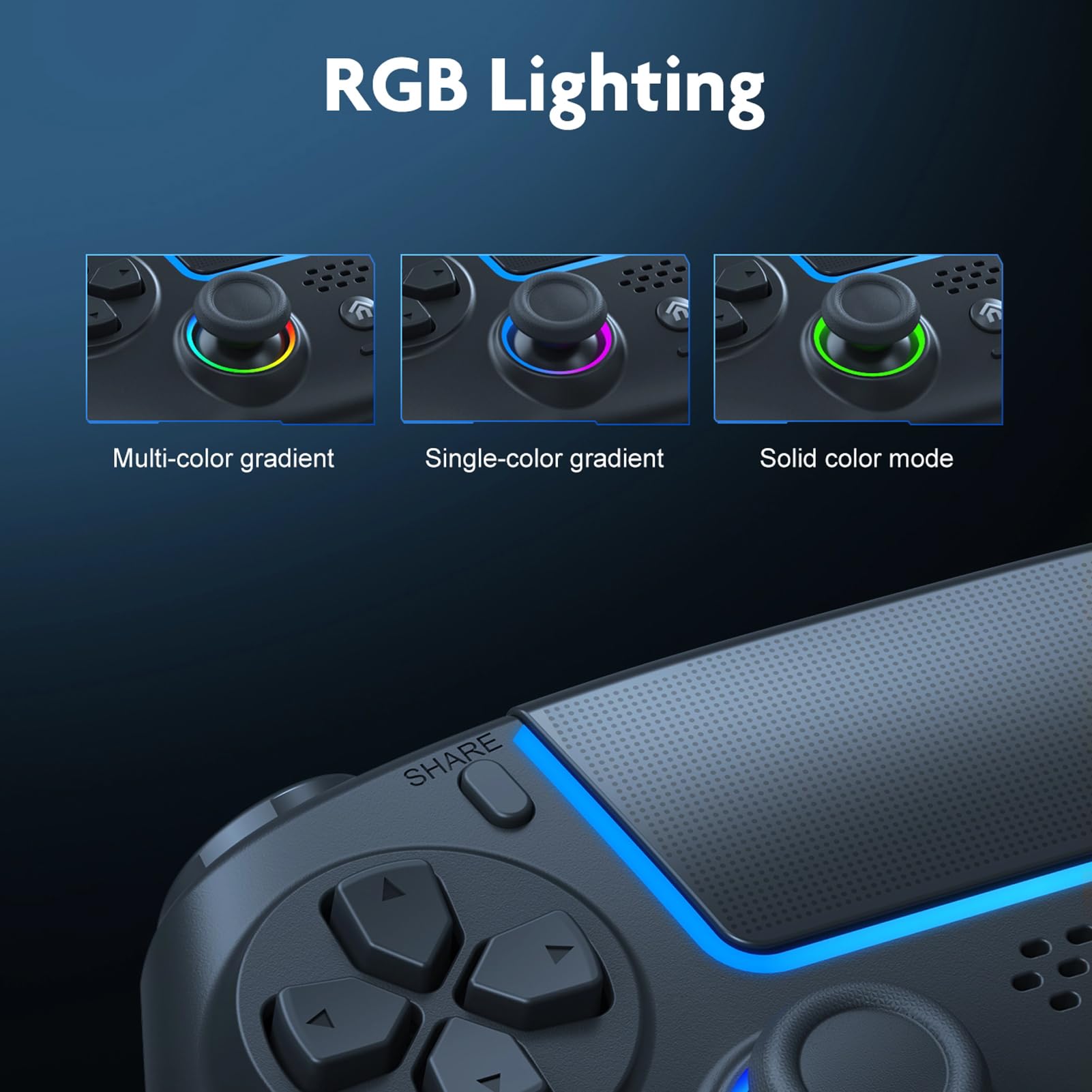 Controller di Gioco Wireless con Illuminazione RGB e Controllo del Movimento per Un'esperienza di Gioco su PC - Connessione Bluetooth e Cablata