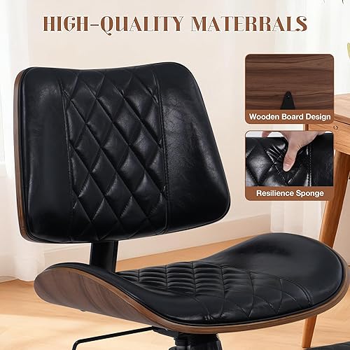 Miniatura 6 de Silla de oficina ergonómica con patas cruzadas con ruedas, altura ajustable y giratoria de 360 para meditación, escritorio y yoga, diseño cruzado