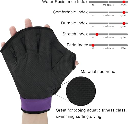 Miniatura 4 de UNAOIWN Juego de mancuernas de agua para ejercicio aeróbico acuático, equipo de pesas de agua, ayuda de entrenamiento para fitness acuático,