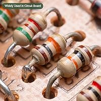 Vista 4 de YOKIVE 50 resistencias de película de carbono, 1/4 W 2.2 K ohmios, 5 % de tolerancias, buenas para proyectos electrónicos de bricolaje