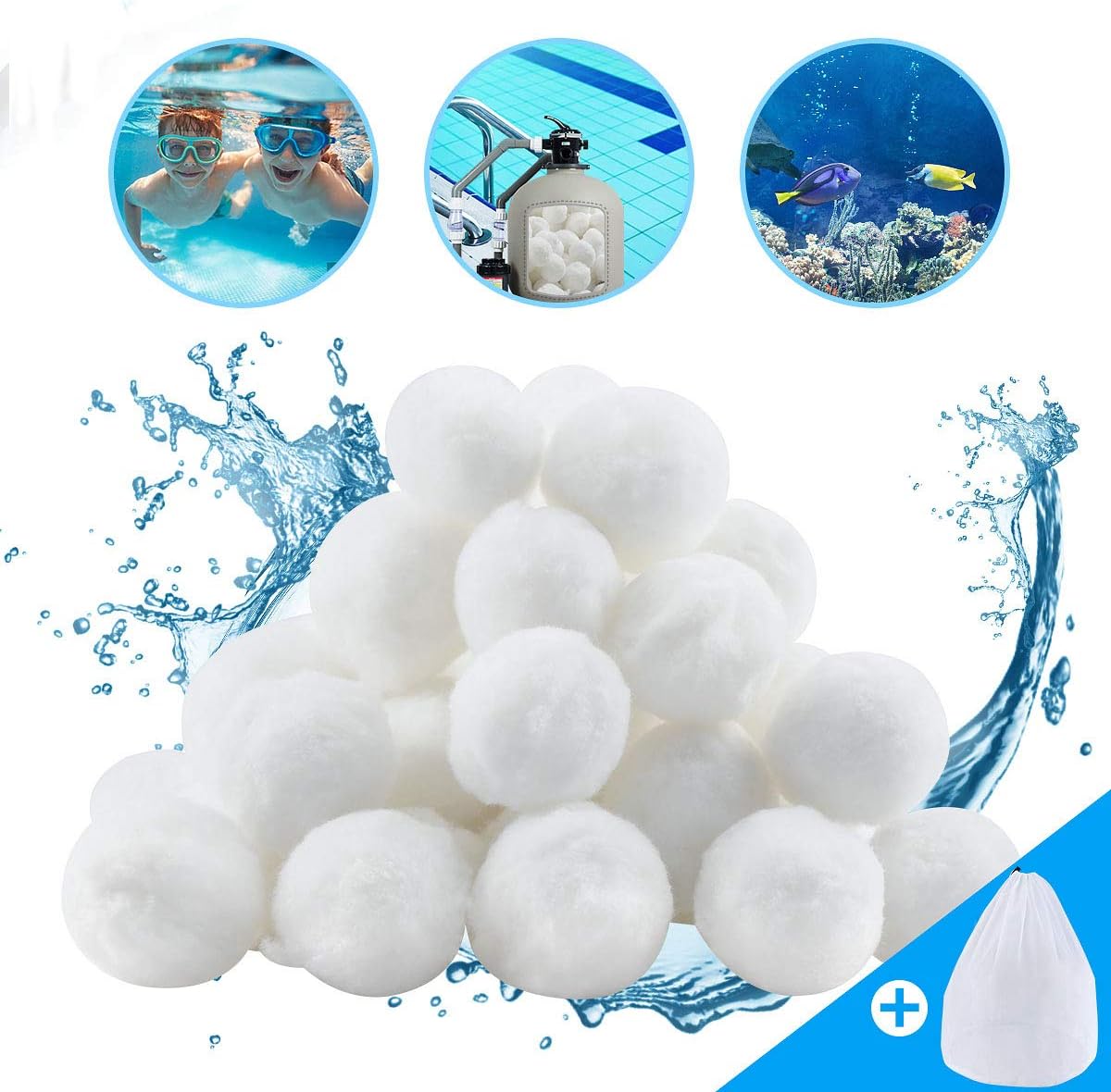 vewicokop 3.1lbs Pool Filter Balls for Sand Filters