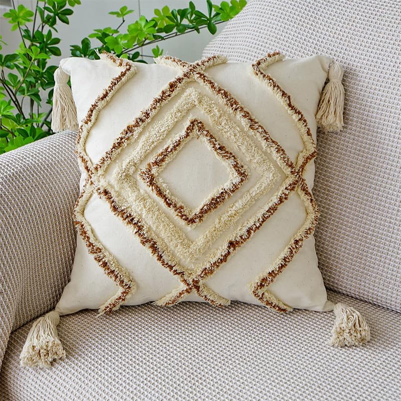 1/2 szt. Czernica boho poszewki na poduszki 45 x 45/30 x 50 cm beżowe frędzle dekoracyjne poszewki na poduszki rustykalne poszewki na poduszkę na sofę