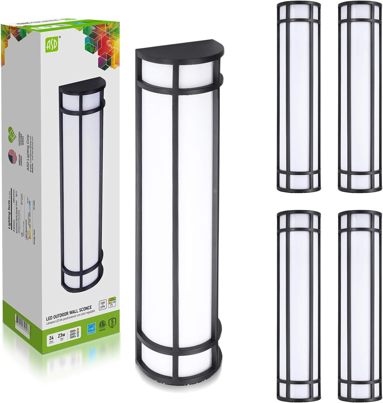 ASD LED Outdoor Wall Mount Light Fixture Modern Oil Rubbed Bronze Wall Sconce Lighting 3000K