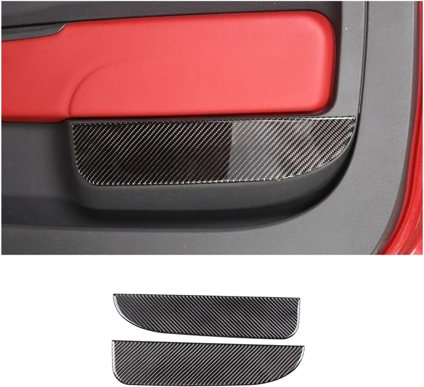 Compatible With Fiat 500 2011-2019 Soft Carbon Fiber Car Door Kick Panel Decorative Trim Sticker Car Interior Accessories(Black)