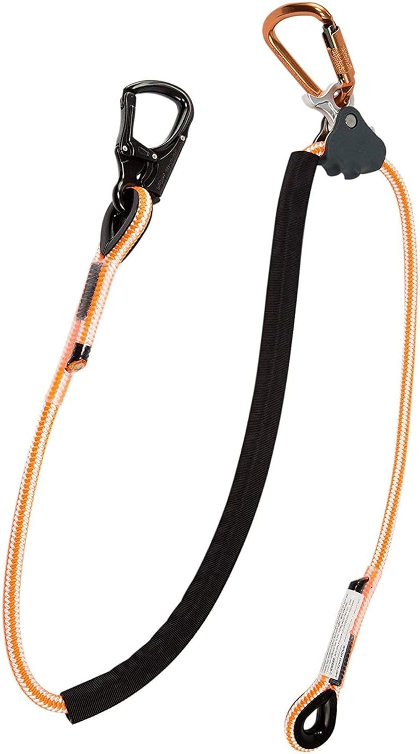Pelican Rope Positioning Lanyard with Aluminum Snap Hook (1/2 inch x 12 feet) – Polyester Rope, Adjustable Lanyard, for Fall Protection, Arborist, Tree Climbers - - 