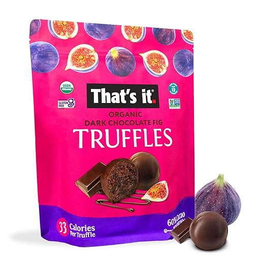 That's it. Organic Dark Chocolate & Fig Truffles. 100% Plant-Based, Vegan, Gluten-Free, All Natural, 23 Calories Per Truffle (20 OZ)