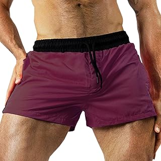 Generic Men's Gym Workout Shorts Lightweight Bodybuilding Pants Training Running Sports Jogger with Drawstring Quick Dry Fit Shorts Wine