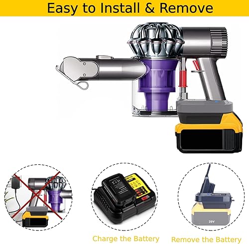 Miniatura 7 de Epowon V7 V8 - Adaptador de batería compatible con batería Dewalt de 20 V a repuesto para batería V7, funciona con todos los convertidores de vacío