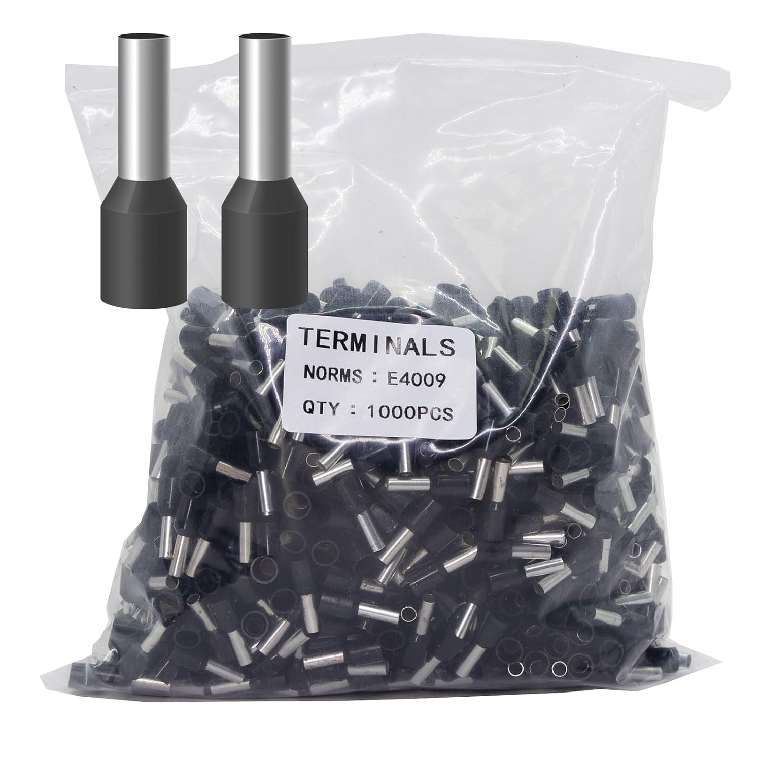 Fidioto Grey 1000pcs AWG12 Wire Ferrules Terminals Kit, Terminal Connector Wire Insulated Cord Pin Ends Terminals for Electric, Industrial, Chemical Industry, Power Control System, etc.