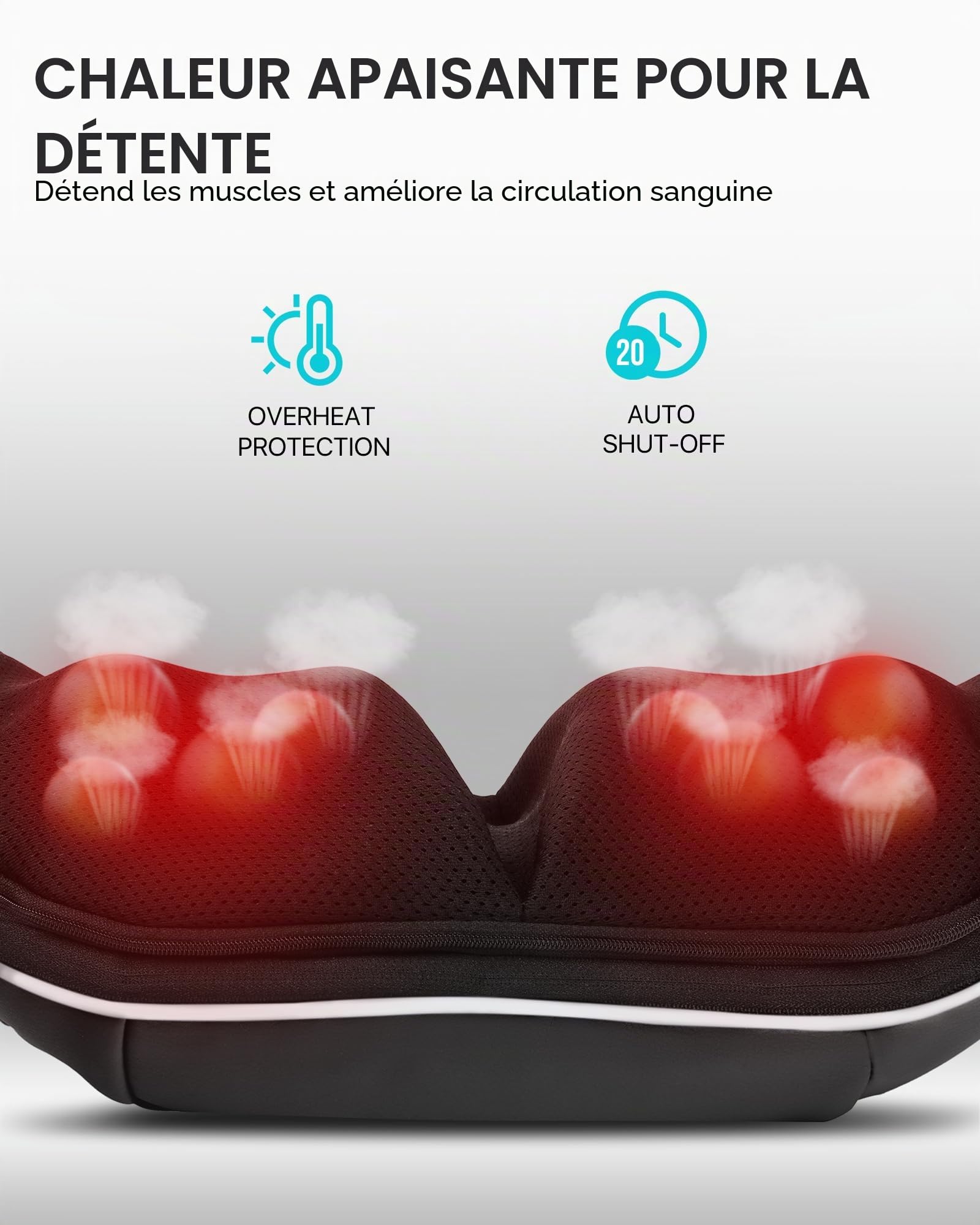ALLJOY Masseur Cervical, Massage Dos et Cou Épaules avec Chauffage,Appareil de Massage Shiatsu Électrique avec Sac de Rangement,3D-rotation Vitesse Réglable, Cadeaux pour Meres Papa Femme Homme,Noir