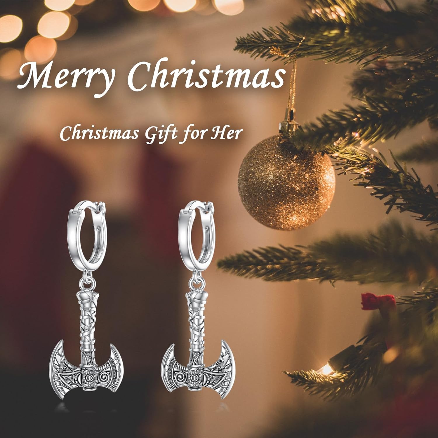 Dangle Hoop Earrings for Men 925 Sterling Silver Earrings Christmas Birthday Anniversary Jewelry Gift for Brother Son Husband Dad - Image 2