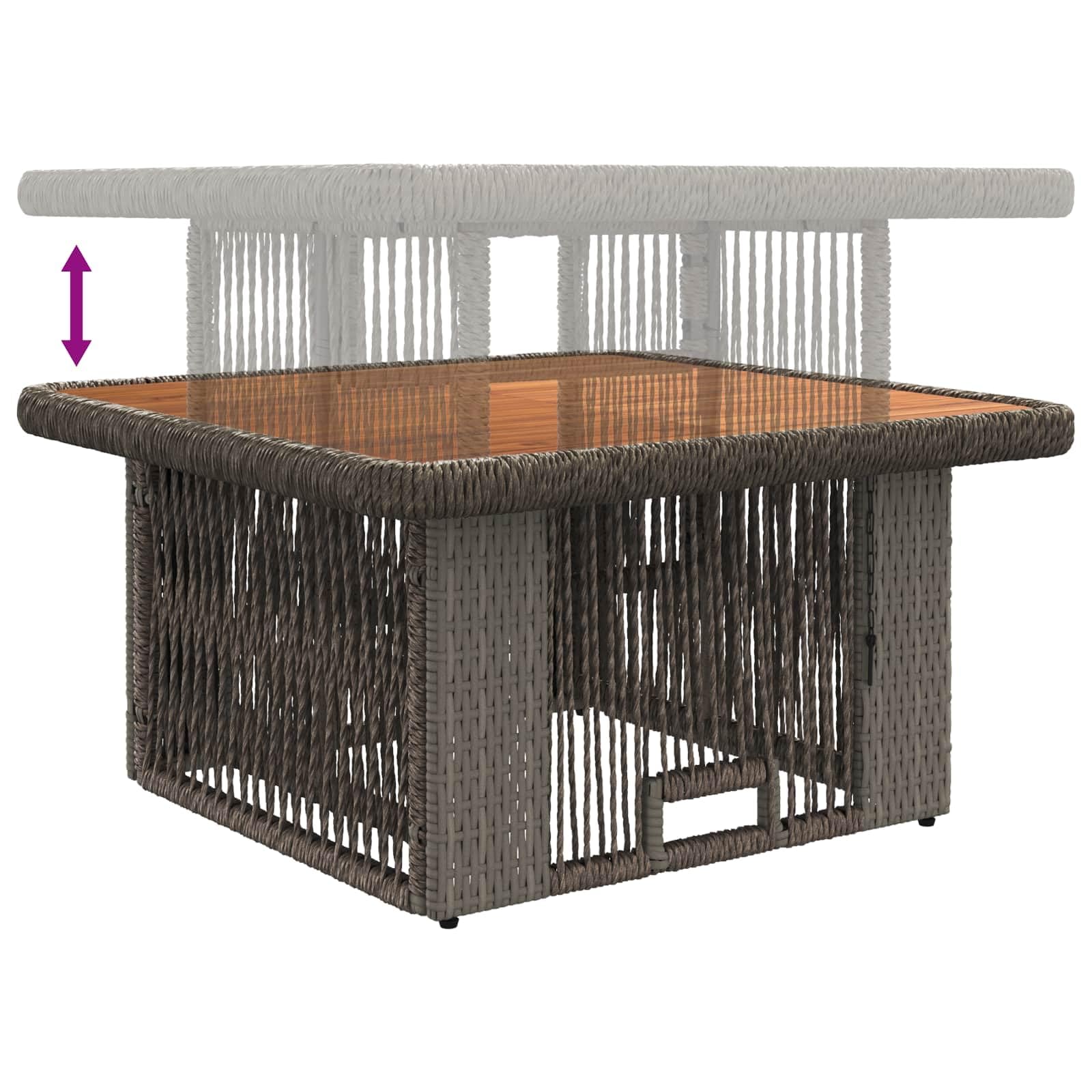 Juego de comedor de jardín de 3 piezas con mesa y taburete, color gris | Conjunto de asientos para balcón y terraza resistente a la intemperie con mesa regulable en altura y cómodos taburetes.