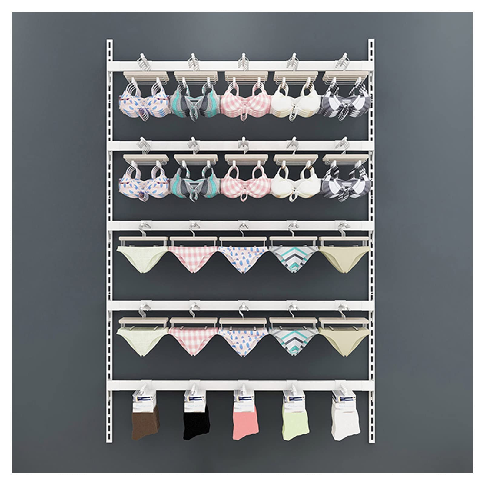 Présentoir mural en métal blanc pour organiser votre salon de coiffure ou dressing