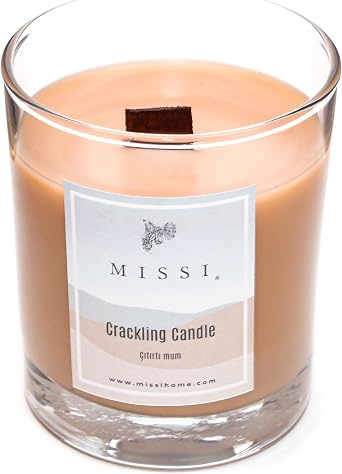 Ahşap Fitilli Dark Wood Kokulu Kahverengi Craklıng Vegan Mum (Çıtırtılı)