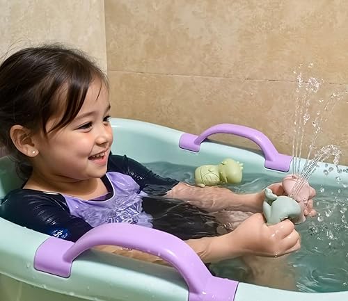 Miniatura 3 de Ginbear Juguetes de baño de silicona para bebés, no tóxicos, sin moho, juguetes para bañera para niños pequeños de 6 meses en adelante, paquete de 4