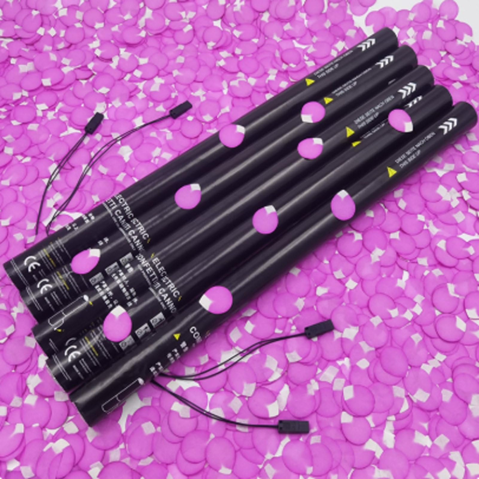 Pvxa 25pcs Coloured Party Poppers,Wedding Confetti Flower Gun, Concierge Flowers Atmosphere Gun,for Special Event, Parties, Club, Concerts PinkFlowers