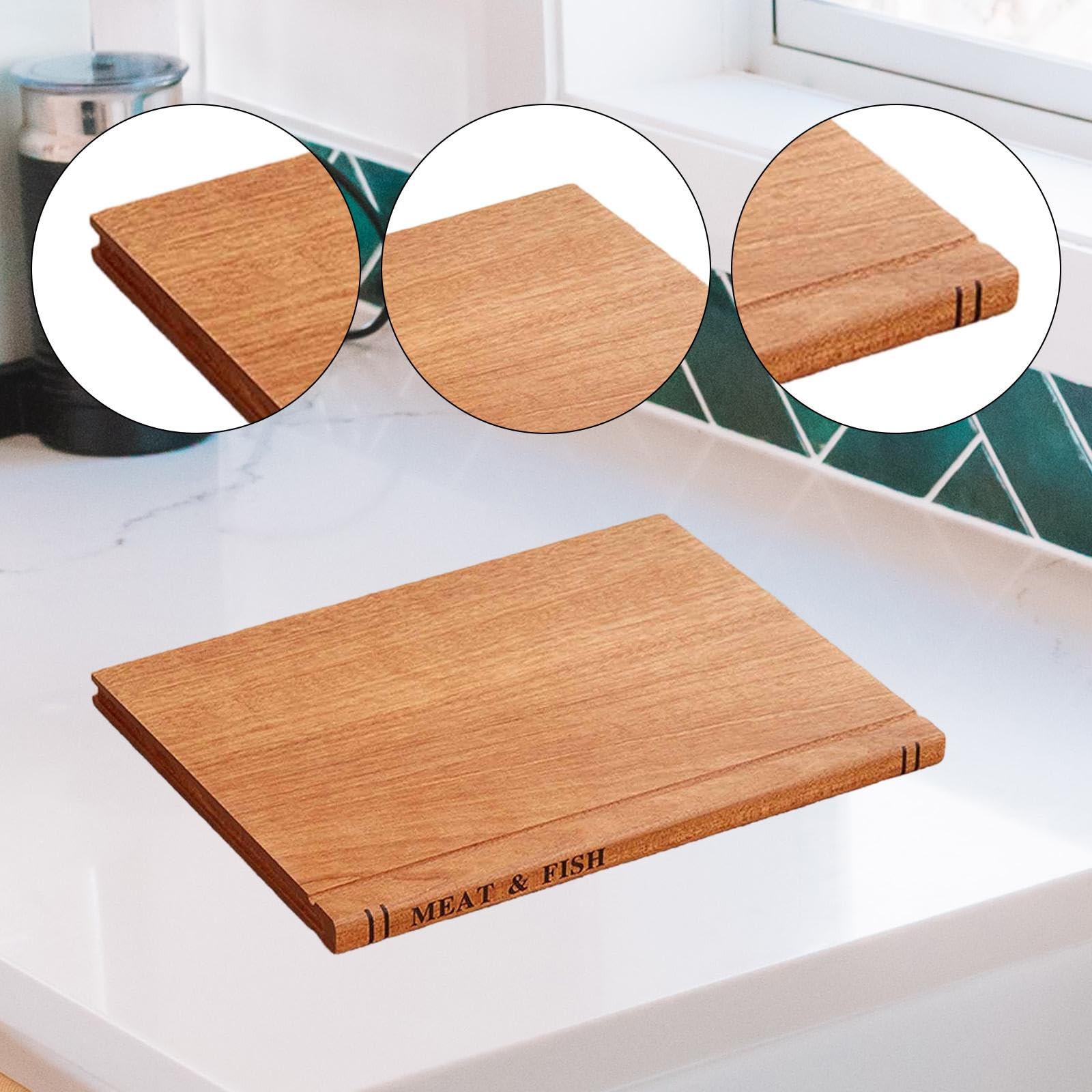 3 Piezas Tabla de Cocina de Madera Tabla para Cortar Rectangular Placa para Fácil de Limpiar Tabla de Presentación para Quesos Y Embutidos Di, Style a, Individual