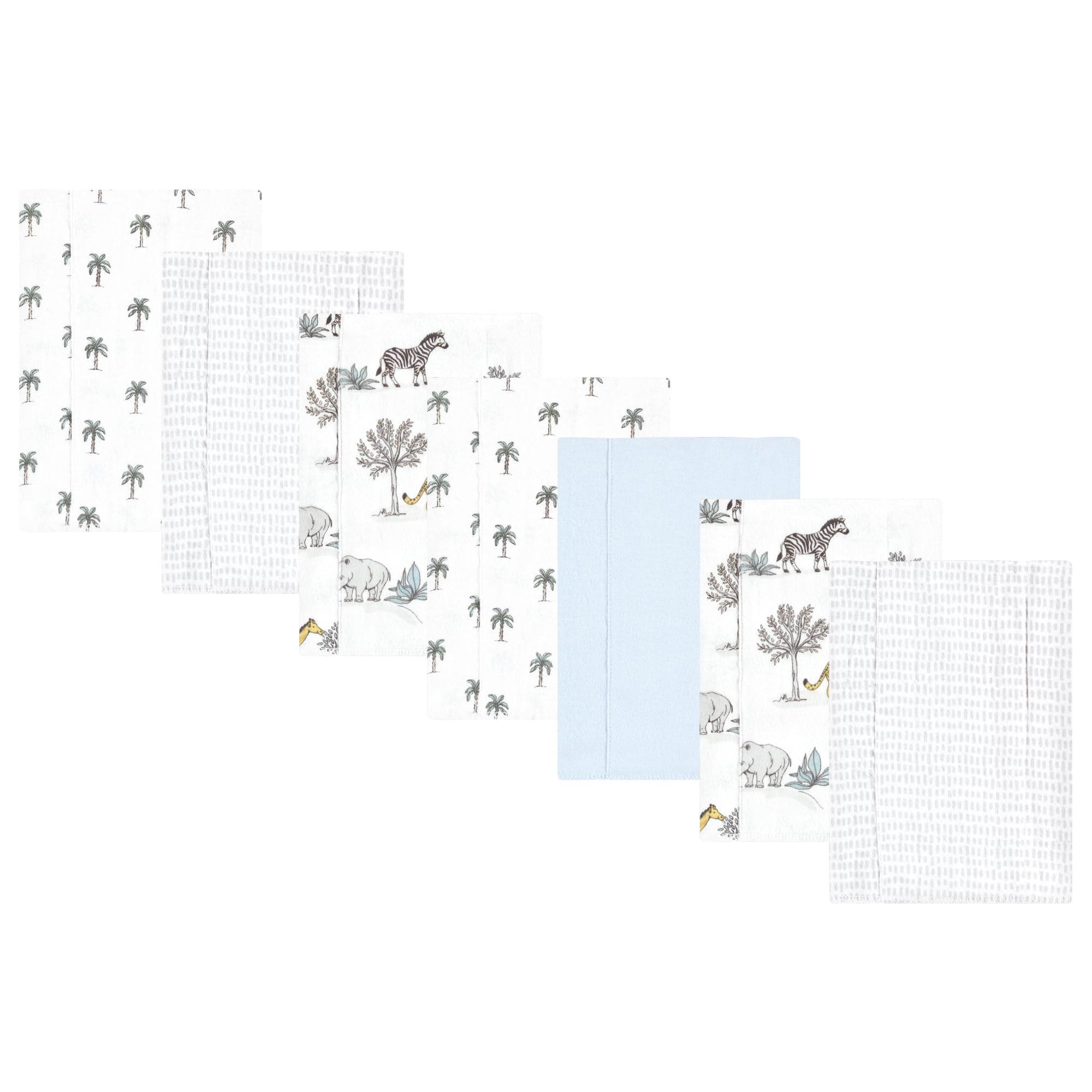 Luvable Friends Hudson Baby Flannel Burp Cloths 7pk, Safari Friends