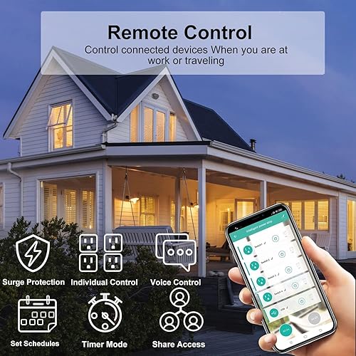 Miniatura 3 de ZigBee Smart Power Protector de sobretensiones, 4 tomacorrientes, 4 puertos USB, toma de corriente inteligente, compatible con Alexa Google Home