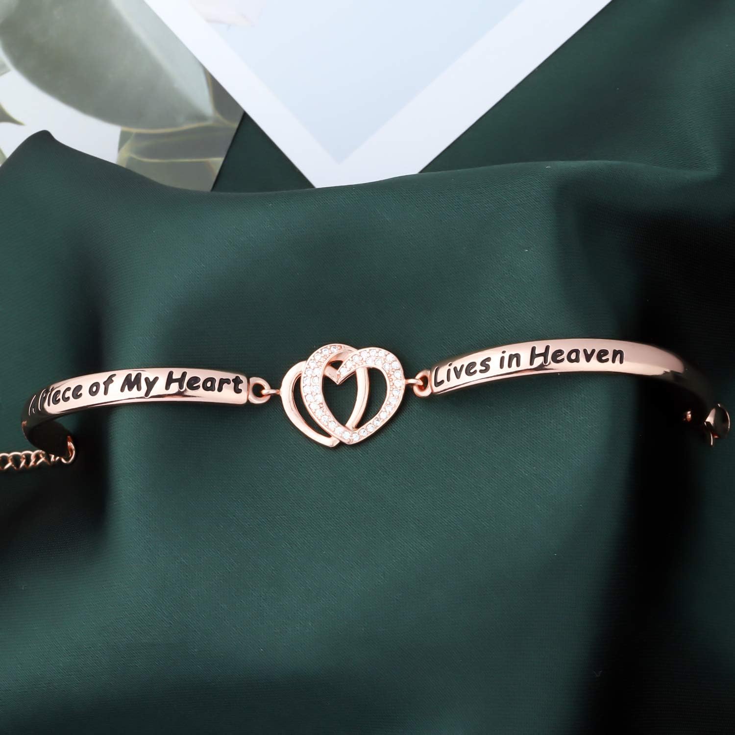 FAADBUK Memorial Jewelry Loss Gift A Piece of My Heart Lives In Heaven Bracelet In Memory of Loved Son Daughter Sympathy Gift - Image 3