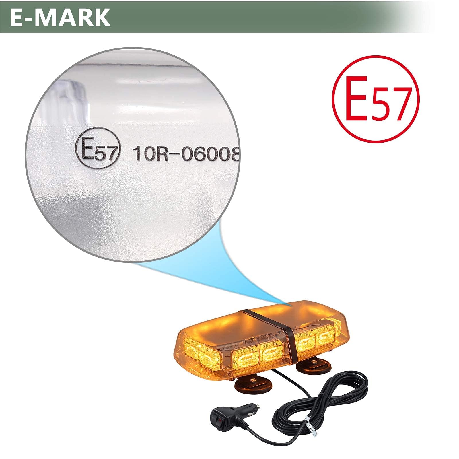 EYPINS Luces de Advertencia, 72 LED Luz de Intermitente de Emergencia, Luz de Advertencia de Recuperación, Luz Estroboscópica de Advertencia para Camión de 36 W, 12/24 V, Ámbar